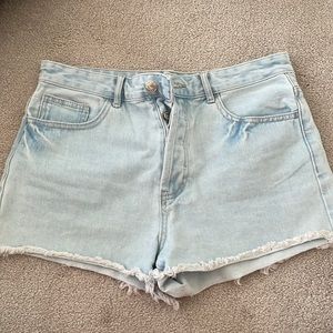 Distressed cutoff light blue forever 21 Jean shorts size 28